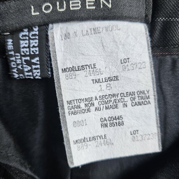 Vintage Louben Women's High Rise Dark Brown Pinstripe Wool Dress Pants Size 18 - Picture 10 of 12